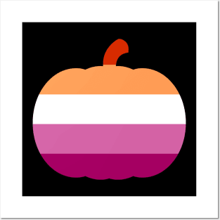 Halloween Pumpkin LGBT Flag Lesbian PRIDE Posters and Art